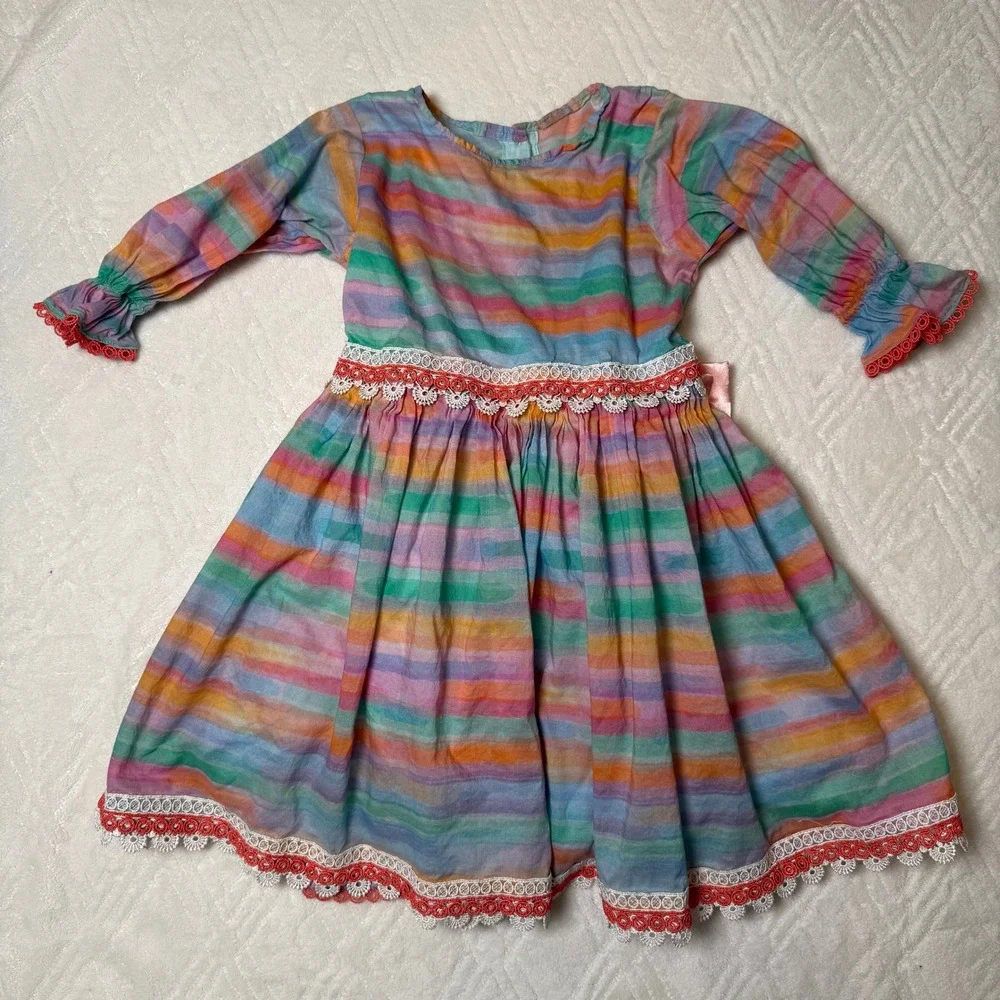 Boho Cottage Girls 3pc Lot Approx Sz 8 Floral Dresses Blouse Unbranded